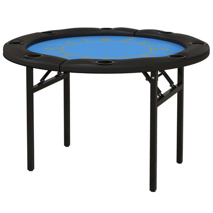 Foldable Poker Table, Texas Holdem, 47" Round, Black Game Tables Blue, Black at Gallery Canada