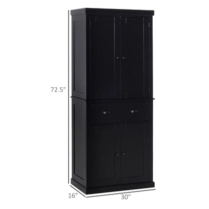 Standing Kitchen Cabinet, 2 Drawers, MDF Board, Black Kitchen Pantry Cabinets at Gallery Canada