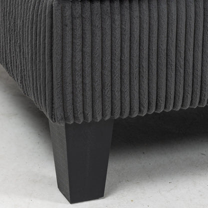 Modular Sectional Sofa, Oversized U-Shaped, Spring Cushion, Corduroy, Charcoal Grey 3-Seater Sofas at Gallery Canada