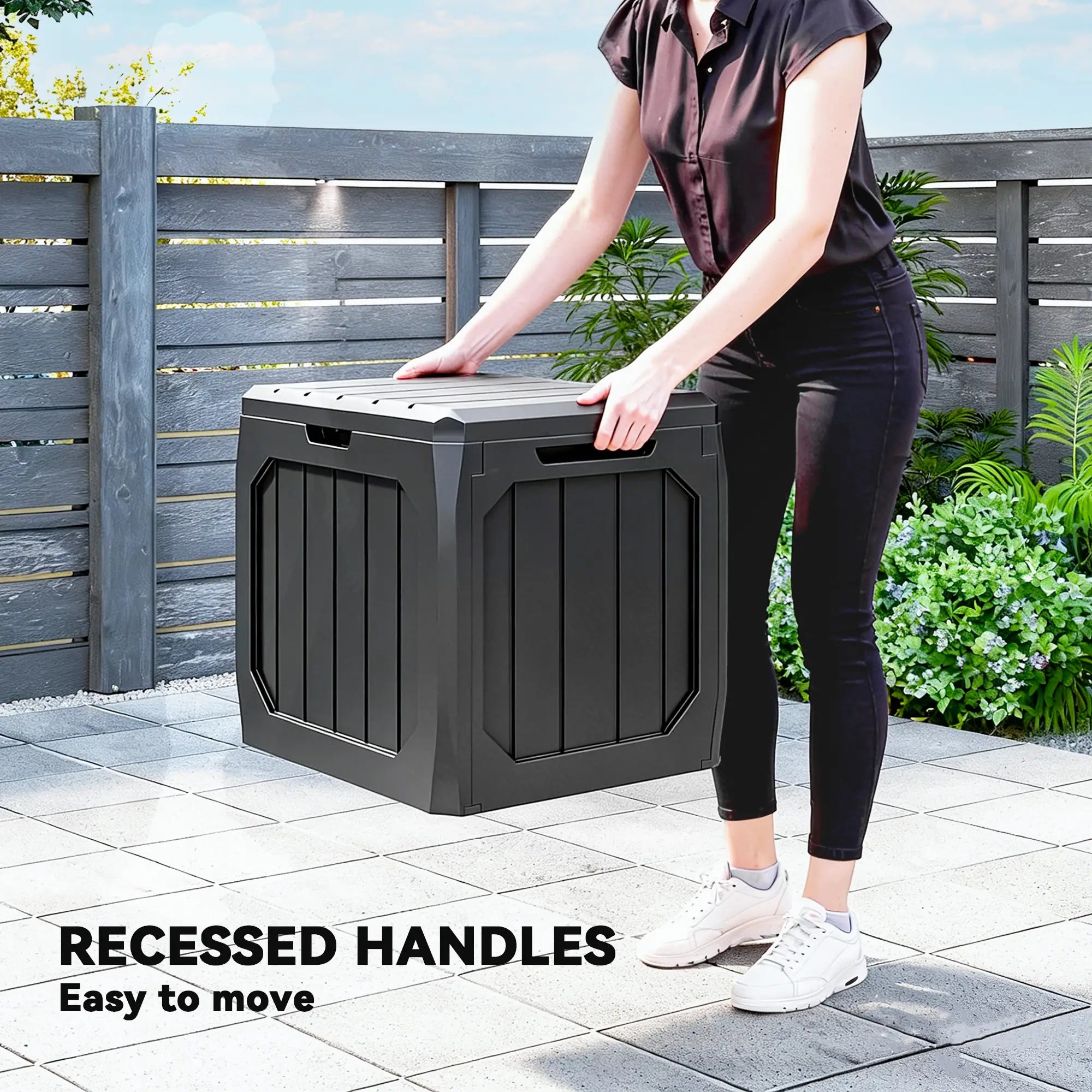 32 Gallon Deck Box, Resin Outdoor Storage, Waterproof UV Resistant Patio Storage Boxes at Gallery Canada