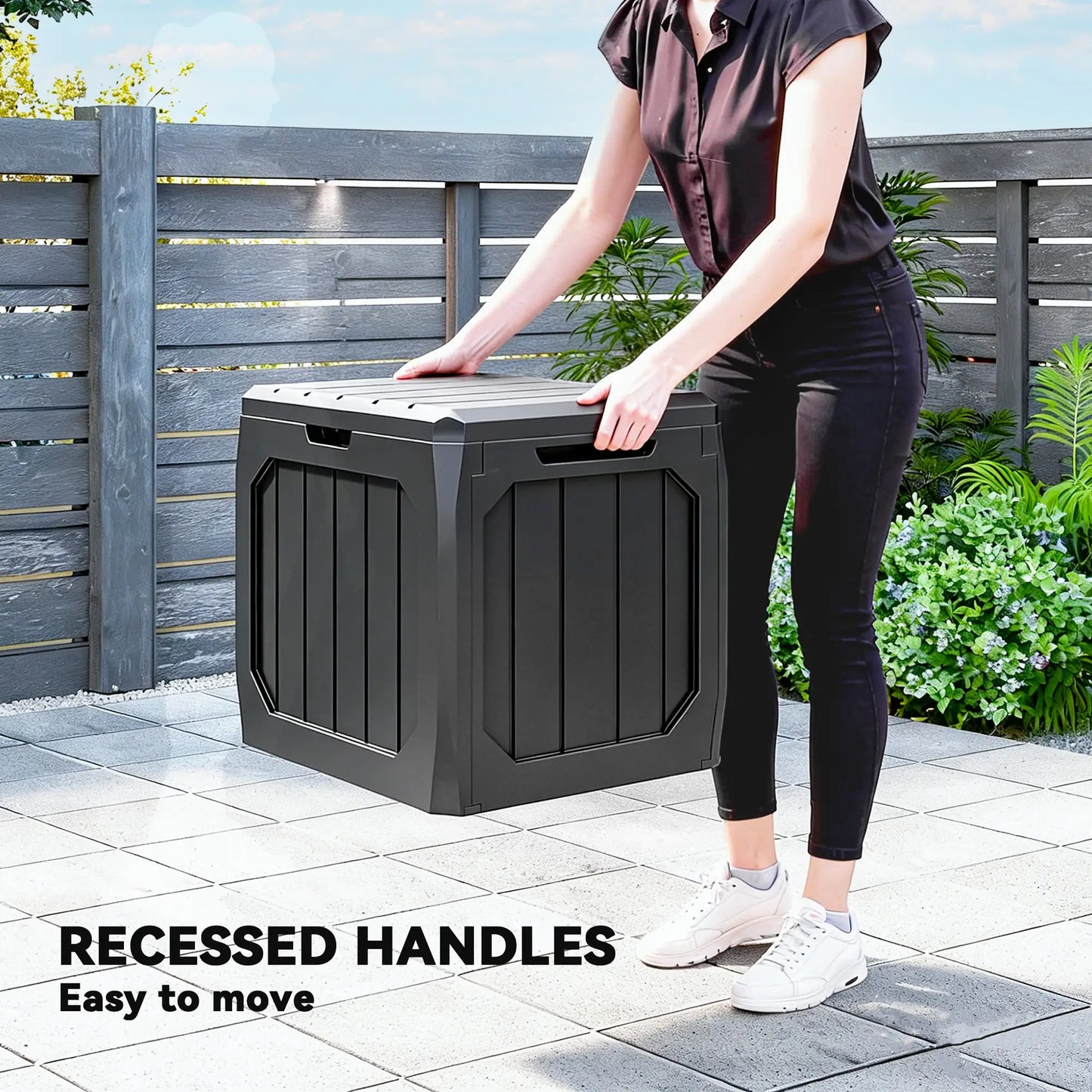 32 Gallon Deck Box, Resin Outdoor Storage, Waterproof UV Resistant Patio Storage Boxes at Gallery Canada