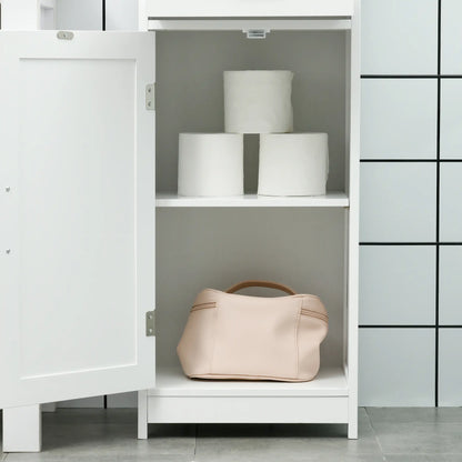 Modern Bathroom Cabinet, Narrow Vanity with Open Shelf, White Bathroom Cabinets at Gallery Canada