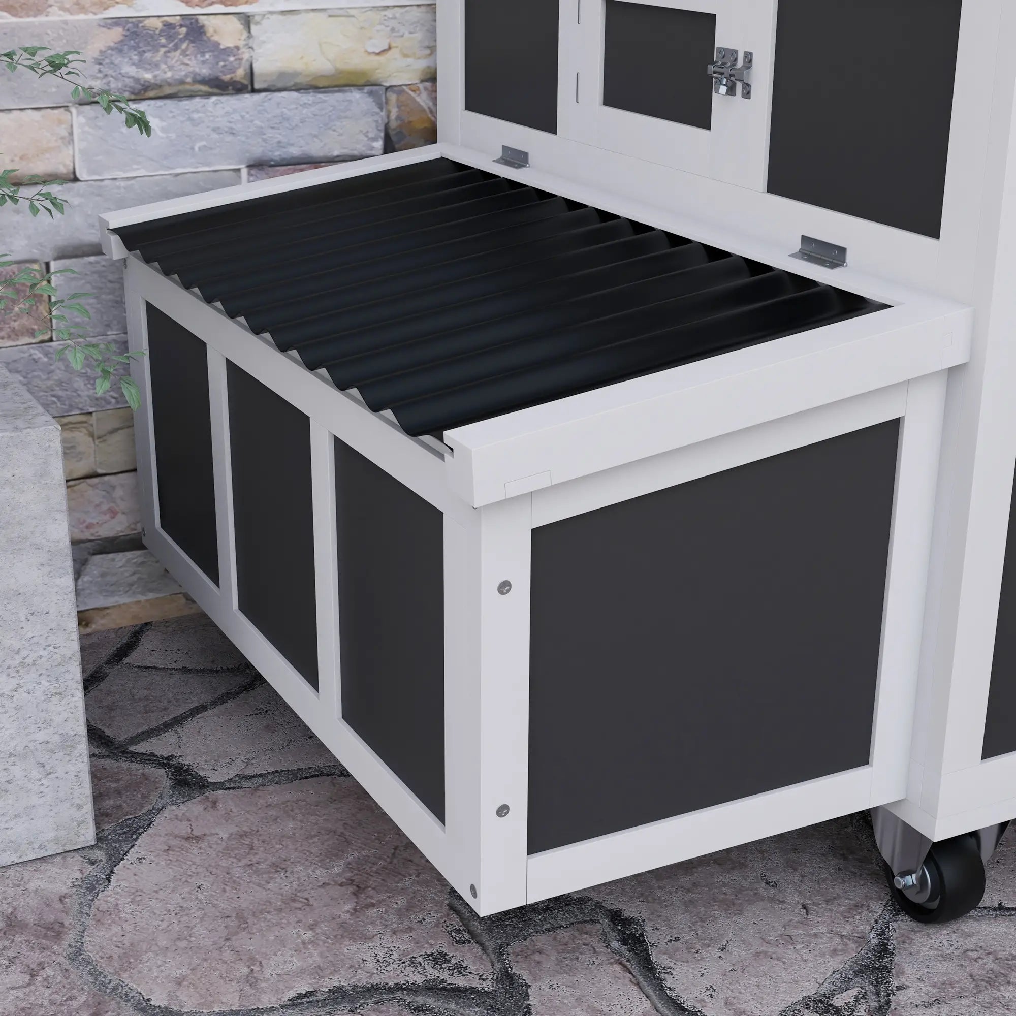 Wooden Chicken Coop With Nesting Box, 6 Chickens, Dark Grey Chicken Coops at Gallery Canada
