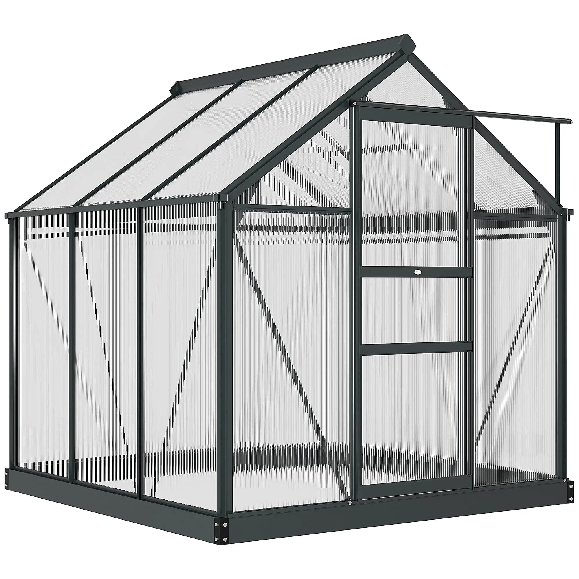 Greenhouse Kit, PC Board with Sliding Door, 6.2' x 6.3' x 6.6', Grey Walk In Greenhouses Grey, Clear at Gallery Canada