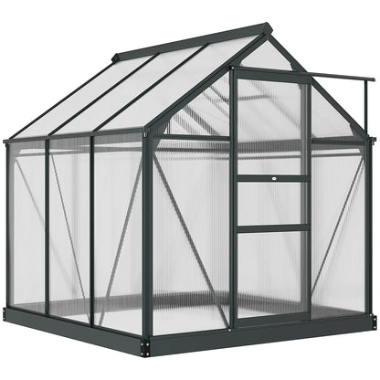 Greenhouse Kit, PC Board with Sliding Door, 6.2' x 6.3' x 6.6', Grey Walk In Greenhouses Grey, Clear at Gallery Canada