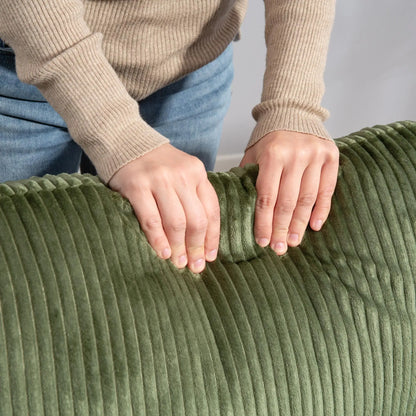 3 Seater Sofa, 83.5" Upholstered Couch, Pocket Spring, 2 Cushions, Green 3-Seater Sofas at Gallery Canada