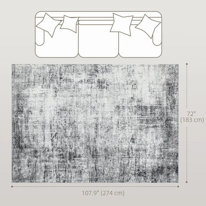 Modern Abstract Area Rug, 6x9, Machine Washable, Non-Slip, Grey Living Room Furniture at Gallery Canada
