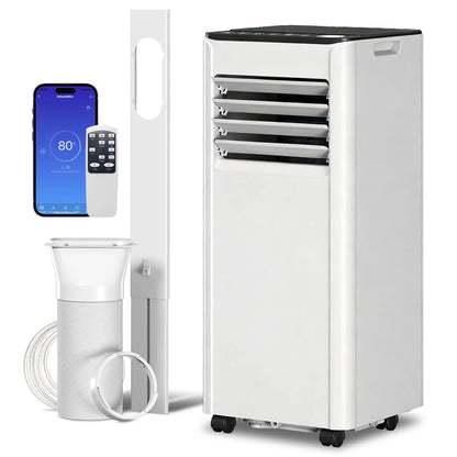 10000 BTU Portable AC, Dehumidifier, Fan, WiFi Voice Remote, 441 Sq. ft Air Conditioner White, Black at Gallery Canada