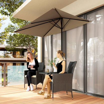 8ft Half Round Outdoor Patio Umbrella, Sun Shade, 5 Ribs Half Round Umbrellas at Gallery Canada