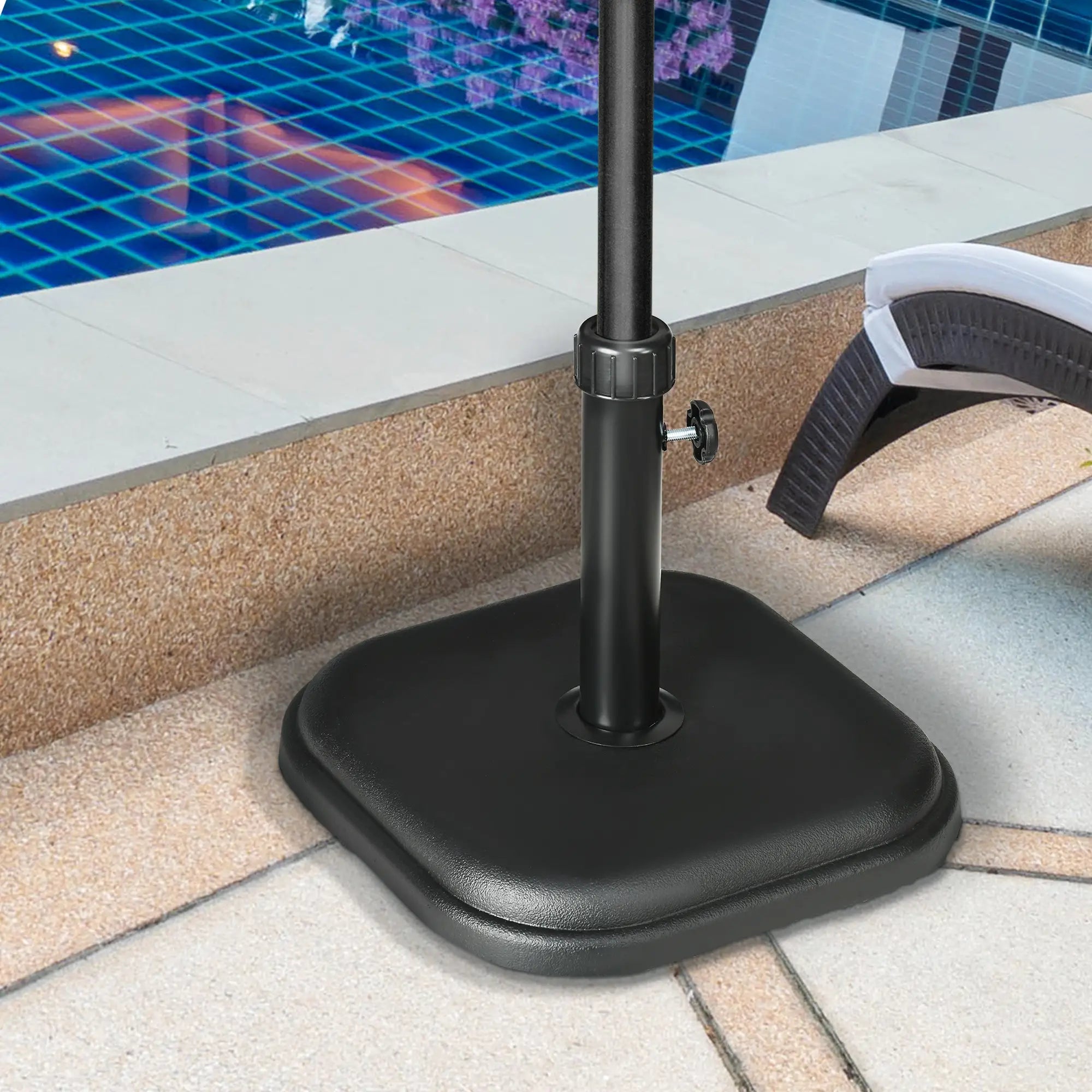 24 lb Concrete Patio Umbrella Base, Outdoor Market Table Stand, Black Umbrella Bases at Gallery Canada