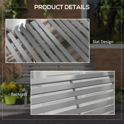 Outdoor Patio Bench, Aluminum Lightweight Park Bench, Grey Piano Benches at Gallery Canada