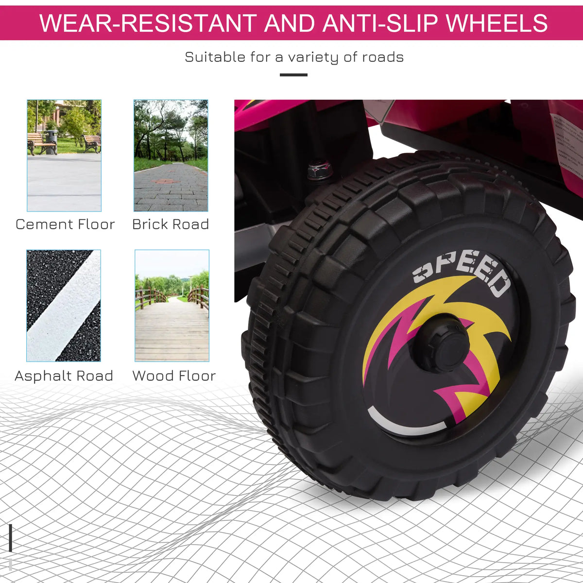 Kids Ride on ATV, 6V Battery Powered, for 18-36 Months, Pink
