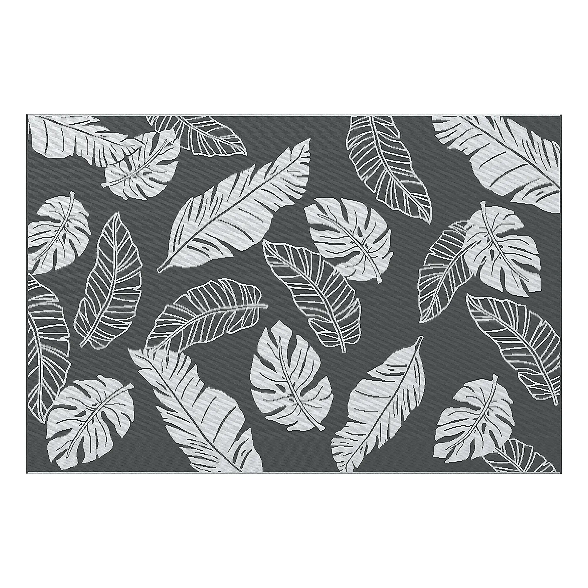 Reversible Outdoor RV Rug, Patio Mat, 6' x 9', Grey and White Garden Decor Grey, White at Gallery Canada