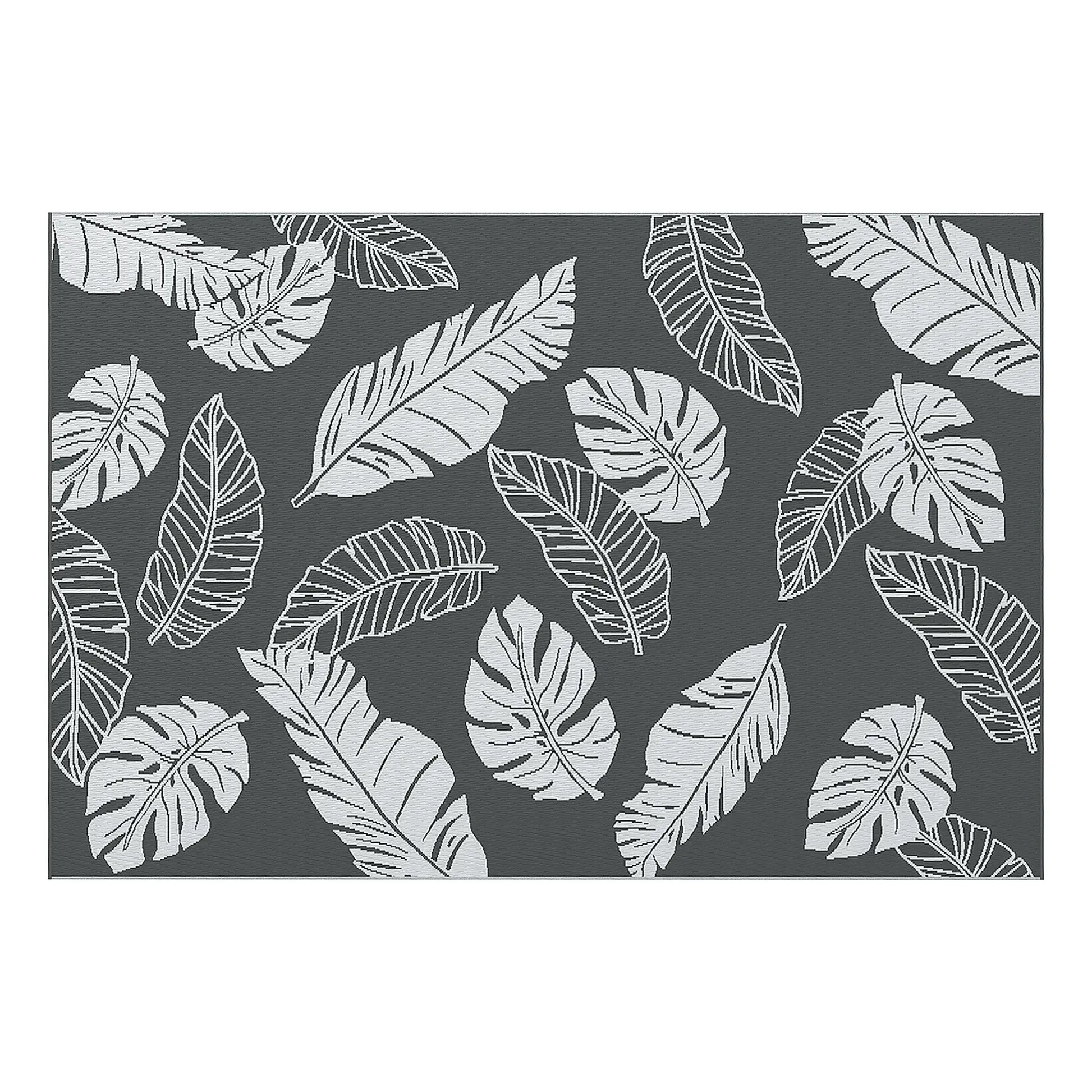 Reversible Outdoor RV Rug, Patio Mat, 6' x 9', Grey and White Garden Decor Grey, White at Gallery Canada