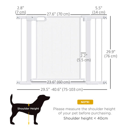 29.5"-40.6" Metal Pet Gate, Auto Closing Door, Double Locking, White Houses, Kennels & Pens at Gallery Canada