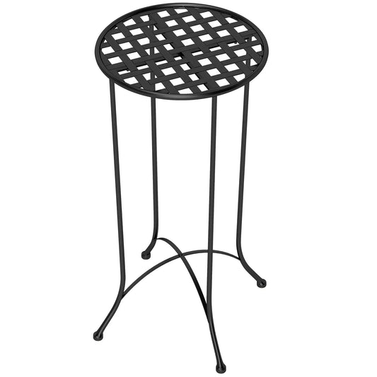16" Round Outdoor Table, Metal Side Table, Black Patio Dinning Tables Black at Gallery Canada
