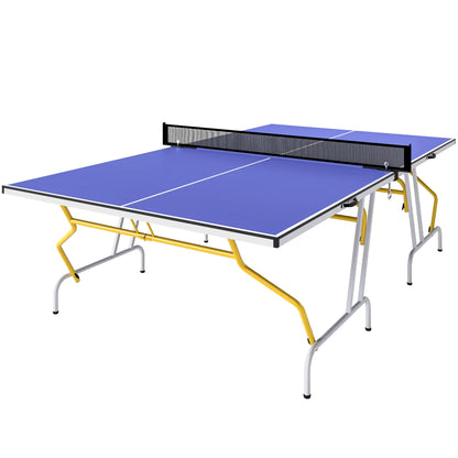 9' x 5' Full Size Table Tennis Table, Folding, Paddles, Balls, Blue Game Tables at Gallery Canada