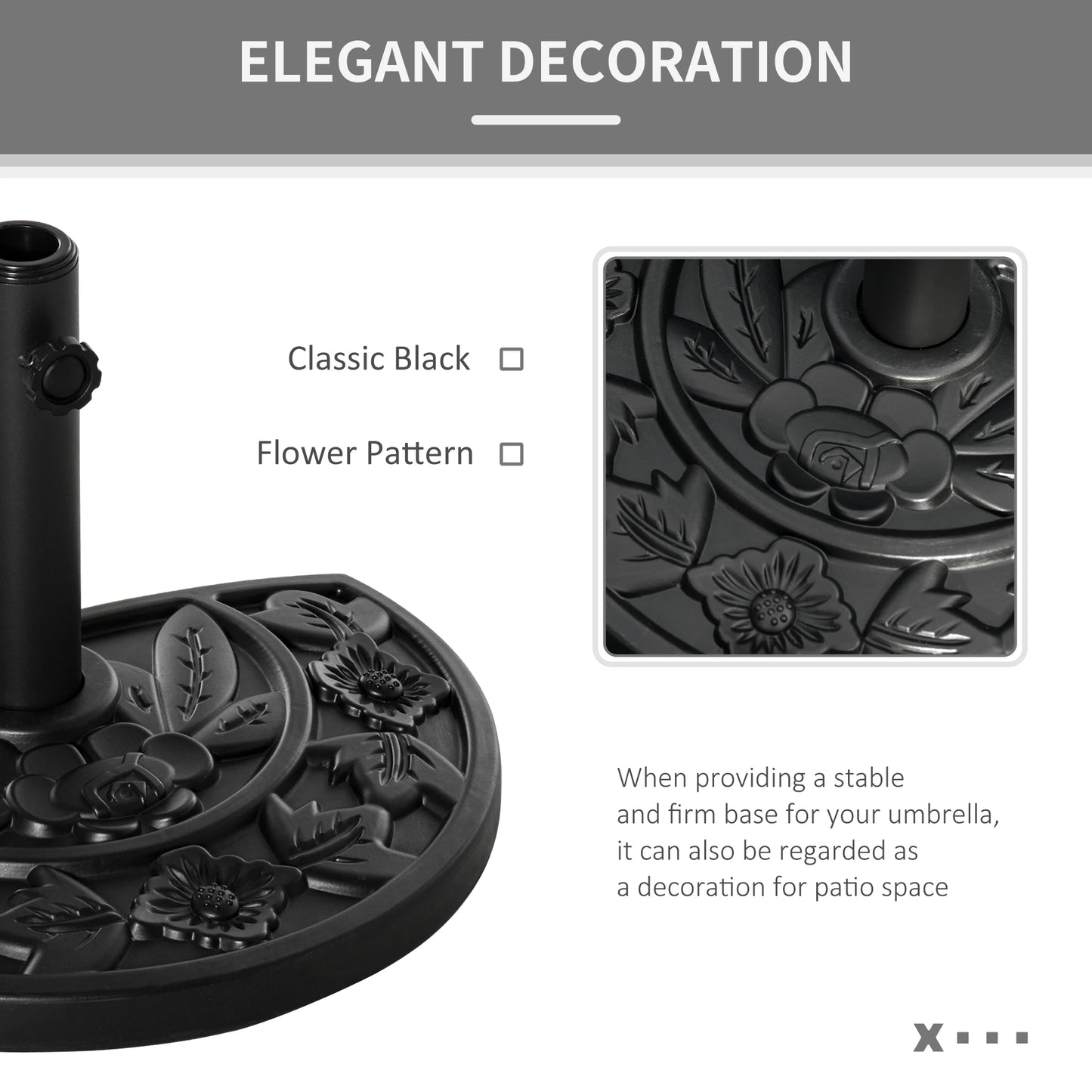 20 lb Heavy Duty Umbrella Base, Outdoor Concrete Stand, Black Umbrella Bases at Gallery Canada