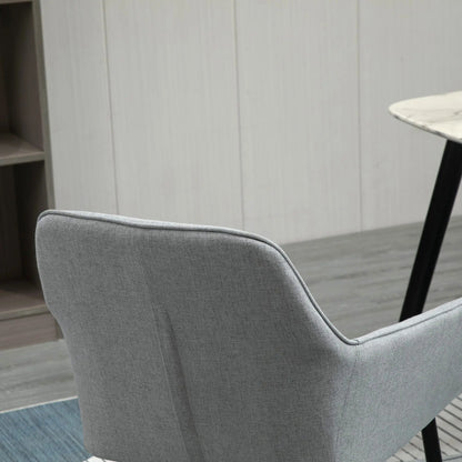 Upholstered Linen Dining Chairs, Set of 2, Metal Legs, Light Grey Bar Stools at Gallery Canada