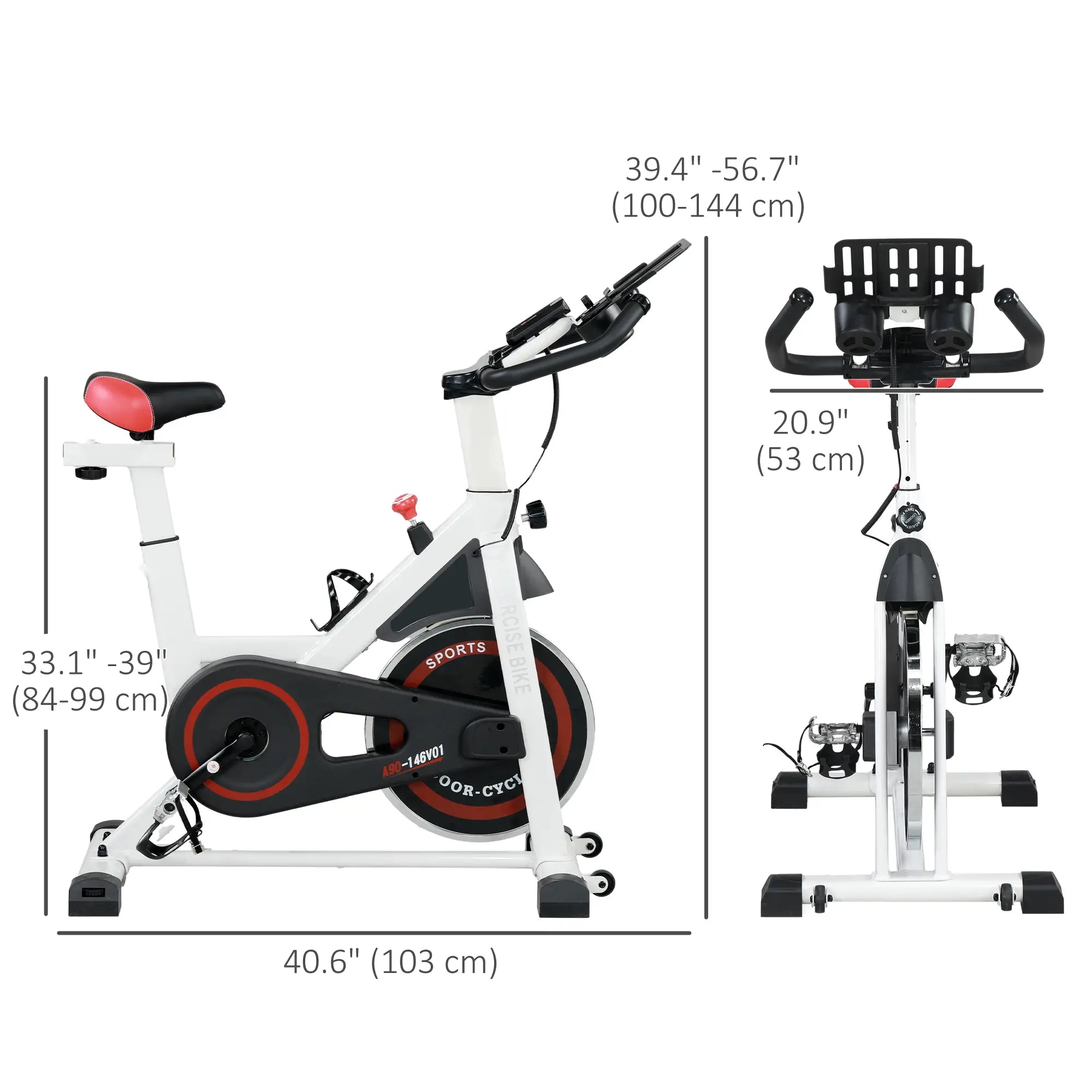 Adjustable Upright Exercise Bike, LCD Display, Indoor Cycling, Adjustable Resistance, White Exercise & Stationary Bikes at Gallery Canada