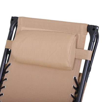 2 Piece Foldable Lounge Chair with Canopy, Outdoor Zero Gravity Chair, Beige Lounger Chairs at Gallery Canada