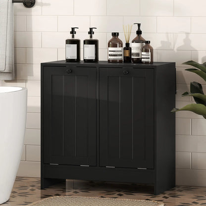 Tilt-Out Laundry Cabinet, 2 Compartments, Black Tilt Out Laundry Cabinets at Gallery Canada
