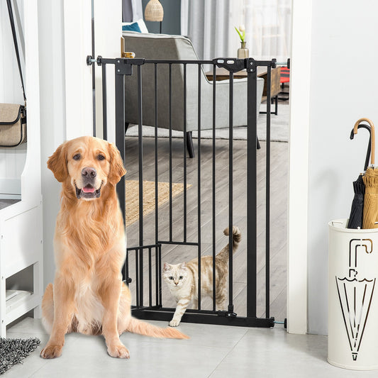 41" Easy Open Indoor Dog Gates for Doorways, House, Stair - Black - Gallery Canada