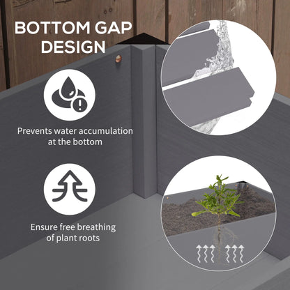 Raised Garden Bed, Elevated Planter Box, 47x24x29 Inches, Grey Raised Garden Beds at Gallery Canada