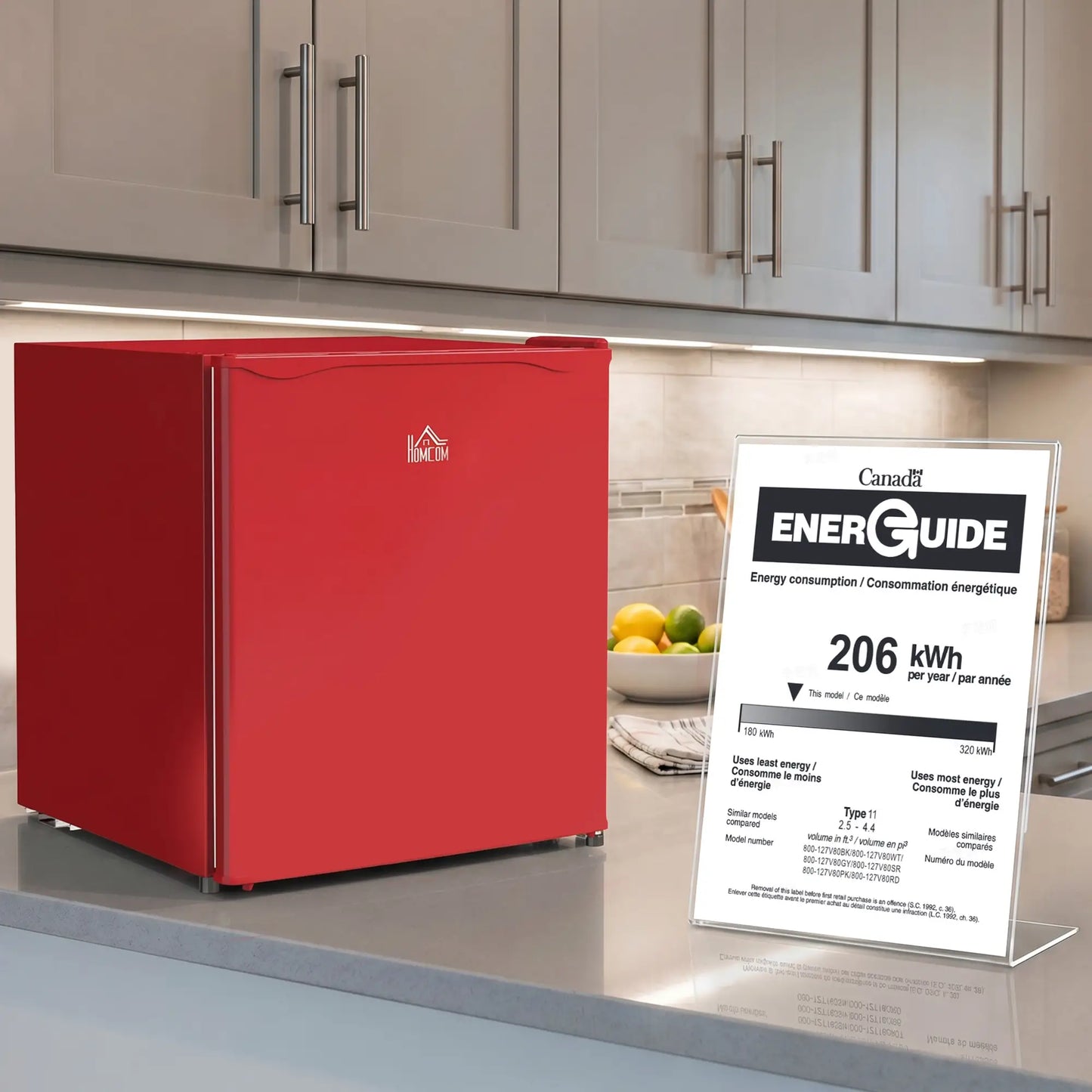 1.1 Cu. Ft. Mini Freezer, Compact Upright, Reversible Door, Removable Shelf, Adjustable Temp, Red Small Kitchen Appliances at Gallery Canada