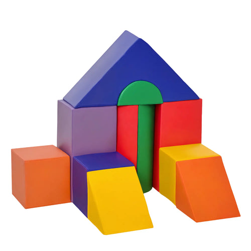 11 Piece Soft Play Blocks, Kids Climb Crawl Gym, Foam Building, Light Color