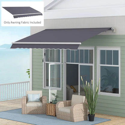 11' x 8' Outdoor Canopy, Retractable Awning, UV Protection, Grey Awning Fabric Replacement at Gallery Canada