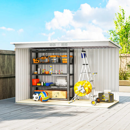 9' x 4' Metal Storage Shed, Foundation Kit, Ventilation, Light Grey Sheds at Gallery Canada