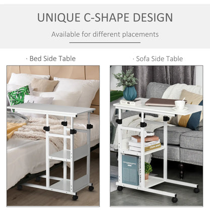 Mobile Standing Desk, Adjustable Height 31.5 inch, White Side Tables at Gallery Canada