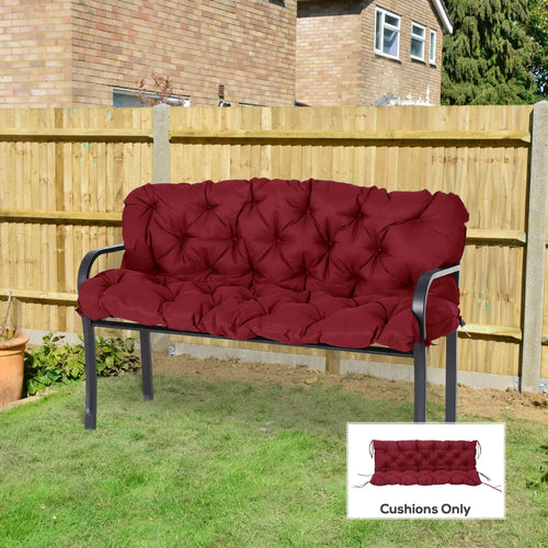 3 Seater Outdoor Swing Cushions, Backrest, Patio Furniture, Wine Red