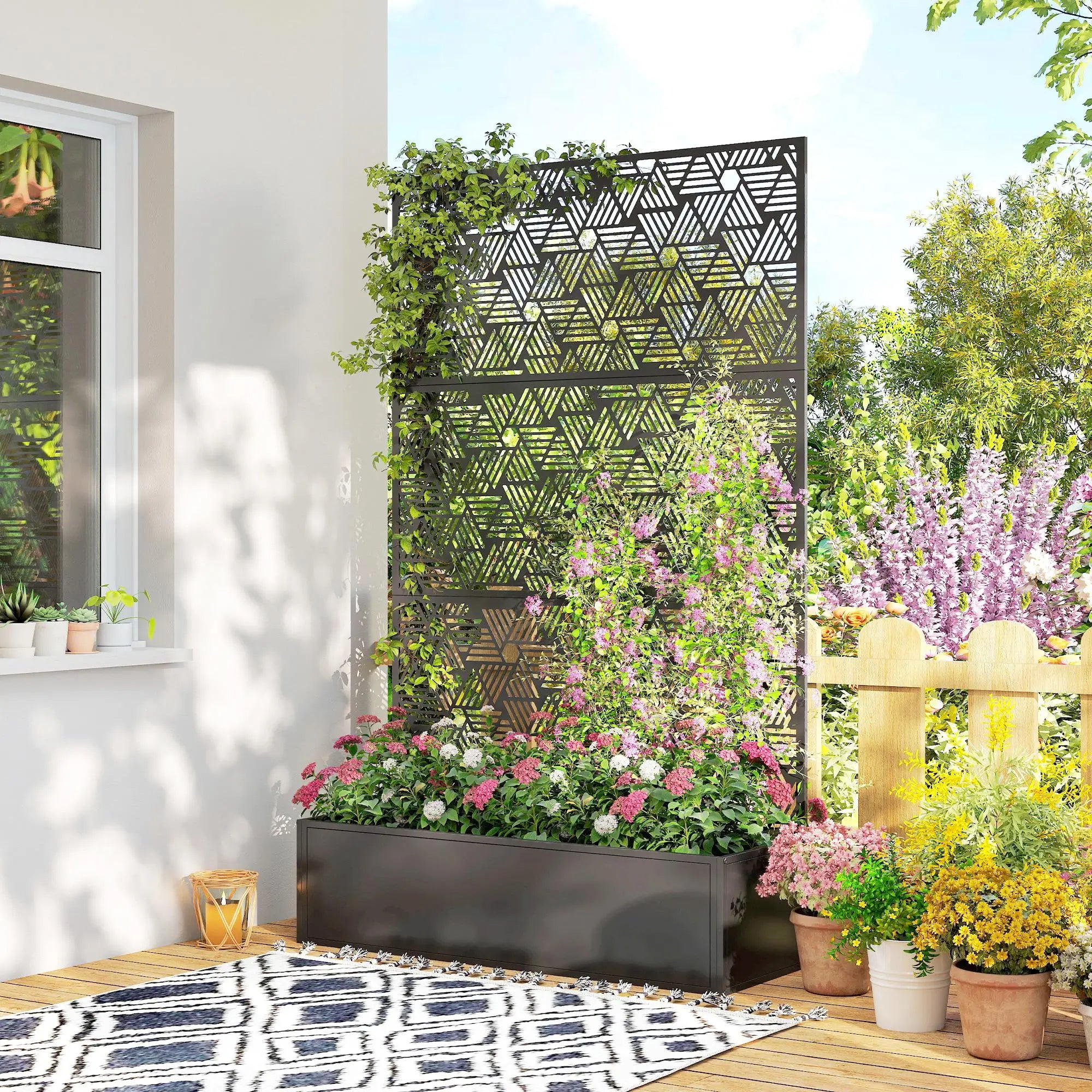 Metal Planter Box With Trellis, 70