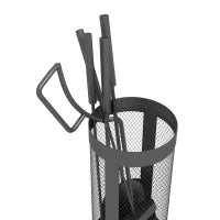 Ensemble d'outils de cheminée avec panier en treillis, kit de 5 pièces