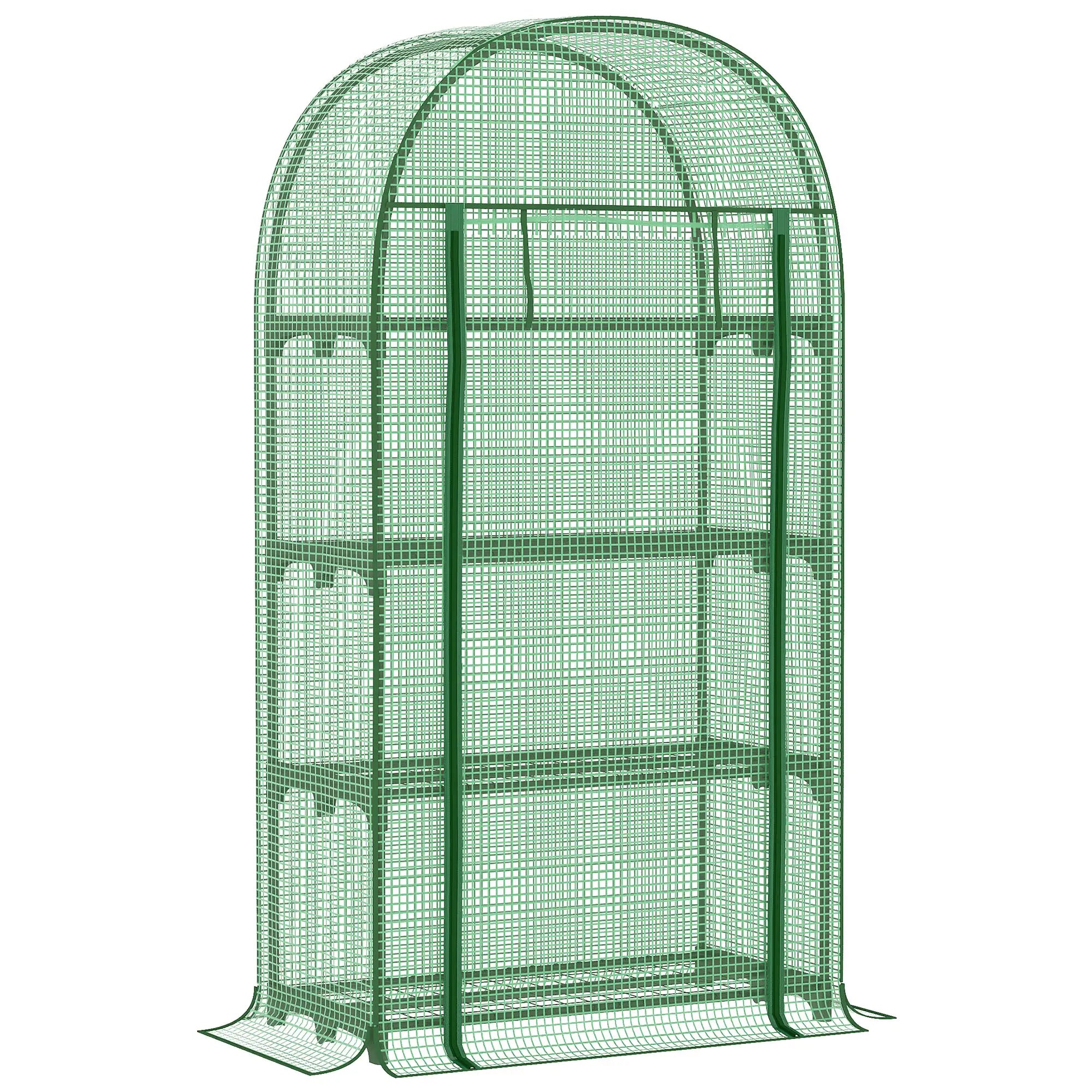 Portable Mini Greenhouse, Zippered Door, PE Cover, 31.5