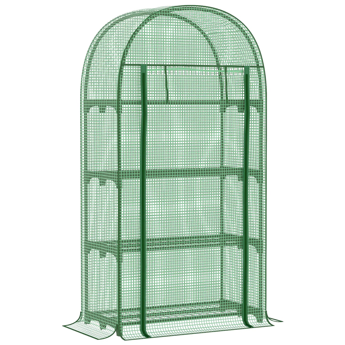 Portable Mini Greenhouse, Zippered Door, PE Cover, 31.5" x 19.3" x 63", Green Mini Greenhouses Green at Gallery Canada