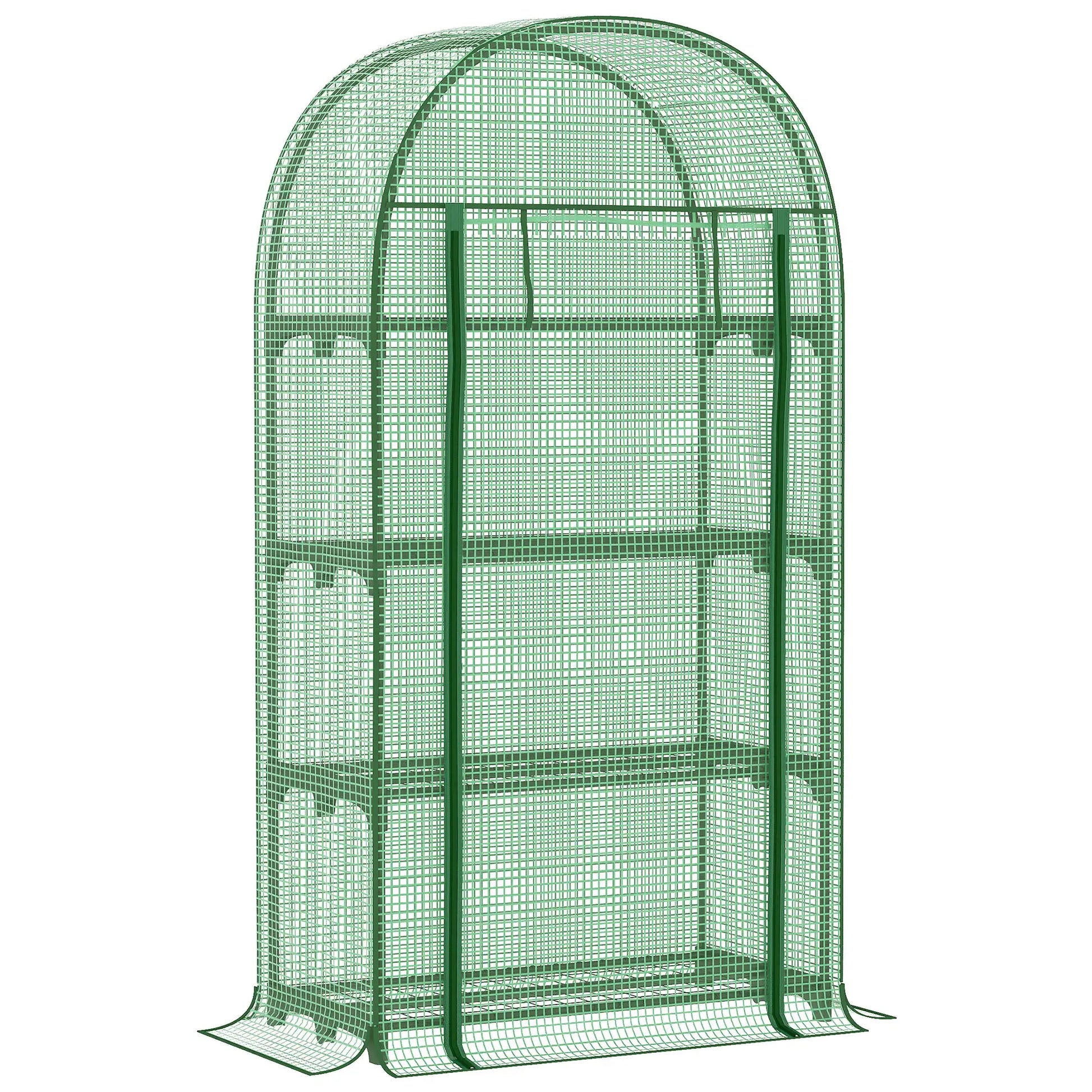 Portable Mini Greenhouse, Zippered Door, PE Cover, 31.5" x 19.3" x 63", Green Mini Greenhouses Green at Gallery Canada
