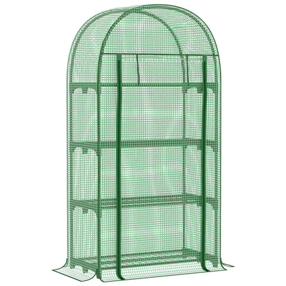 Portable Mini Greenhouse, Zippered Door, PE Cover, 31.5" x 19.3" x 63", Green Mini Greenhouses Green at Gallery Canada