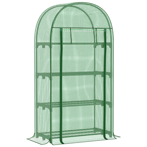 Portable Mini Greenhouse, Zippered Door, PE Cover, 31.5