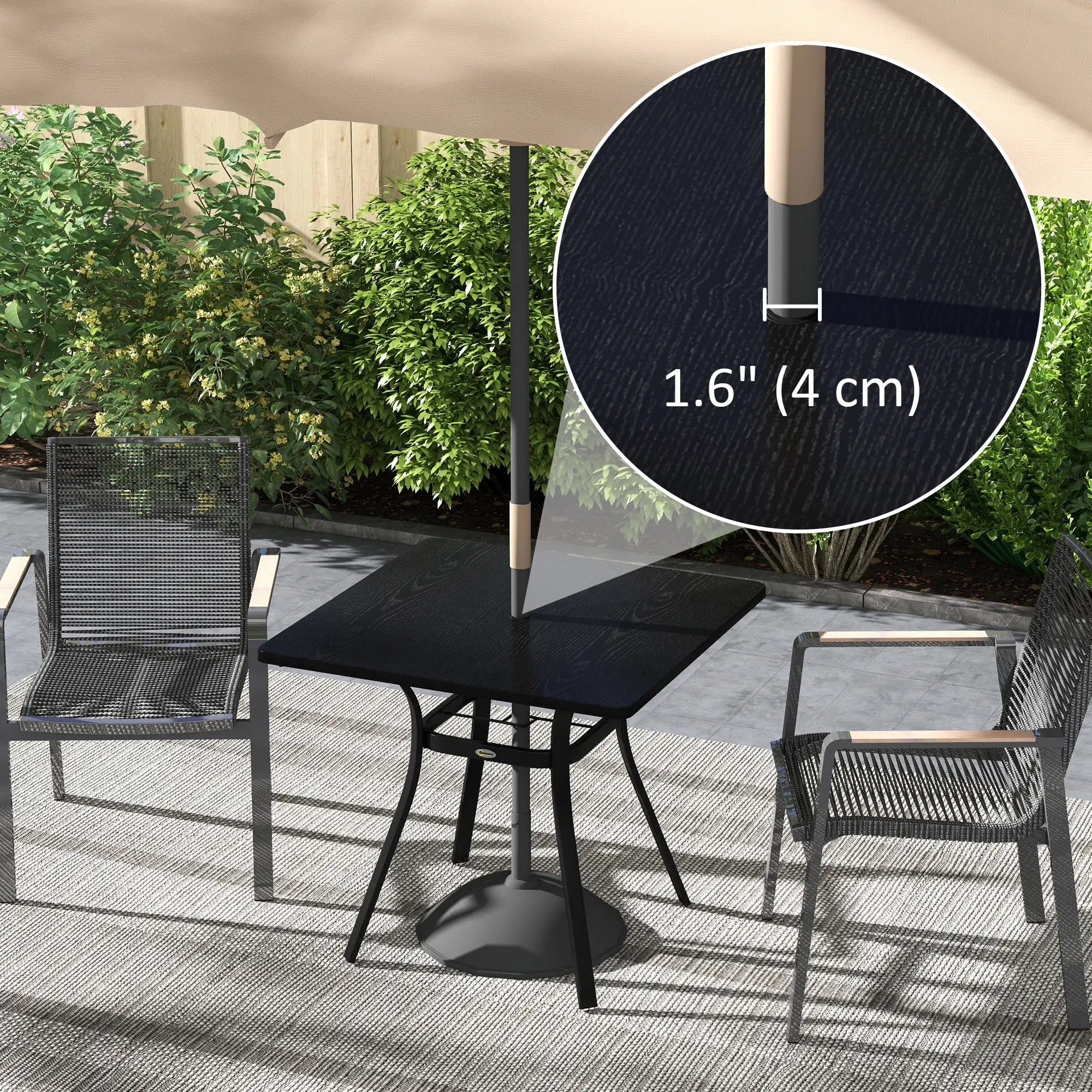 Rectangle Patio Dining Table for 4, Steel Legs, Metal Tabletop, Black Patio Dinning Tables at Gallery Canada