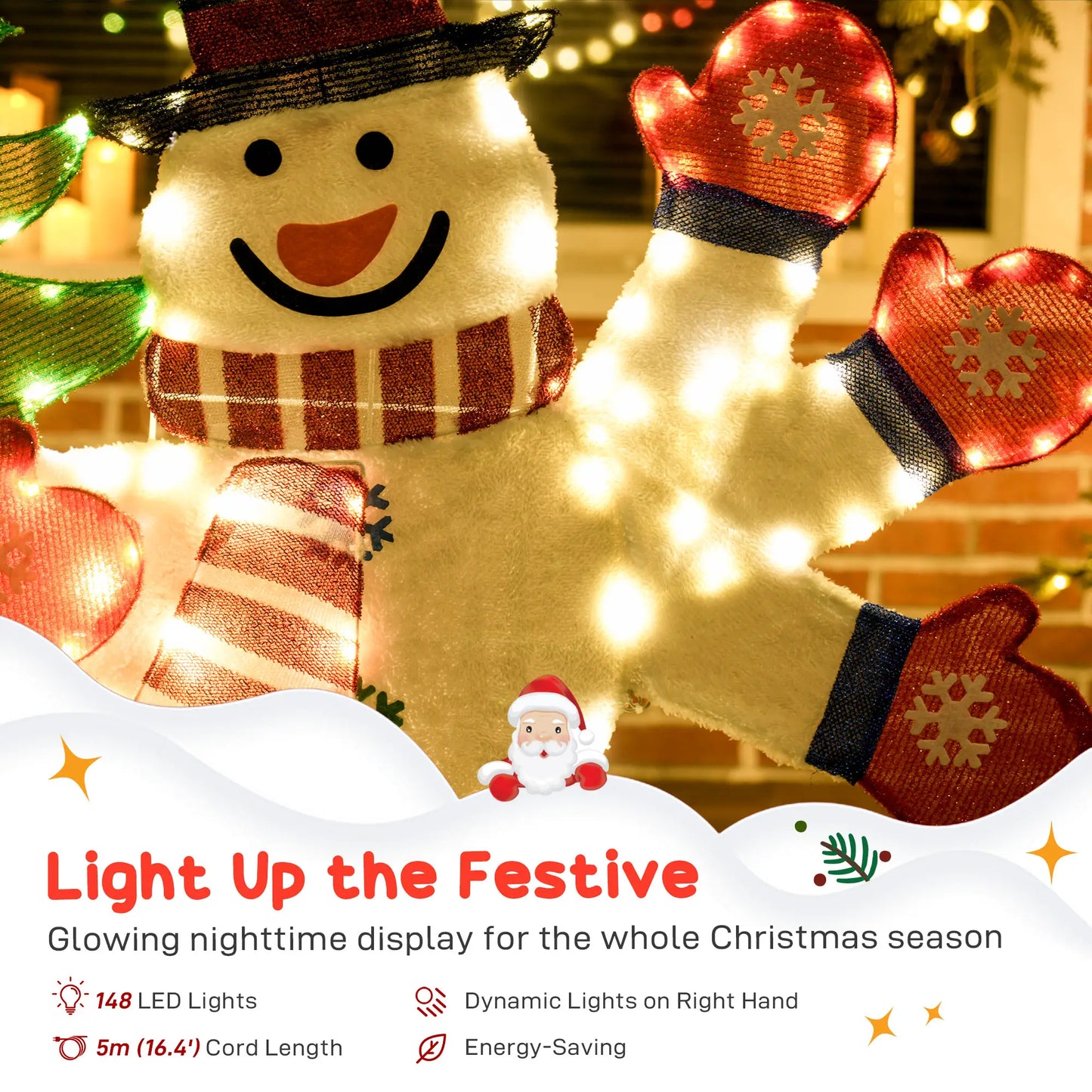 4FT Lighted Snowman, 148 LEDs, IP44 Waterproof, Outdoor Yard Decor Christmas Decorations at Gallery Canada