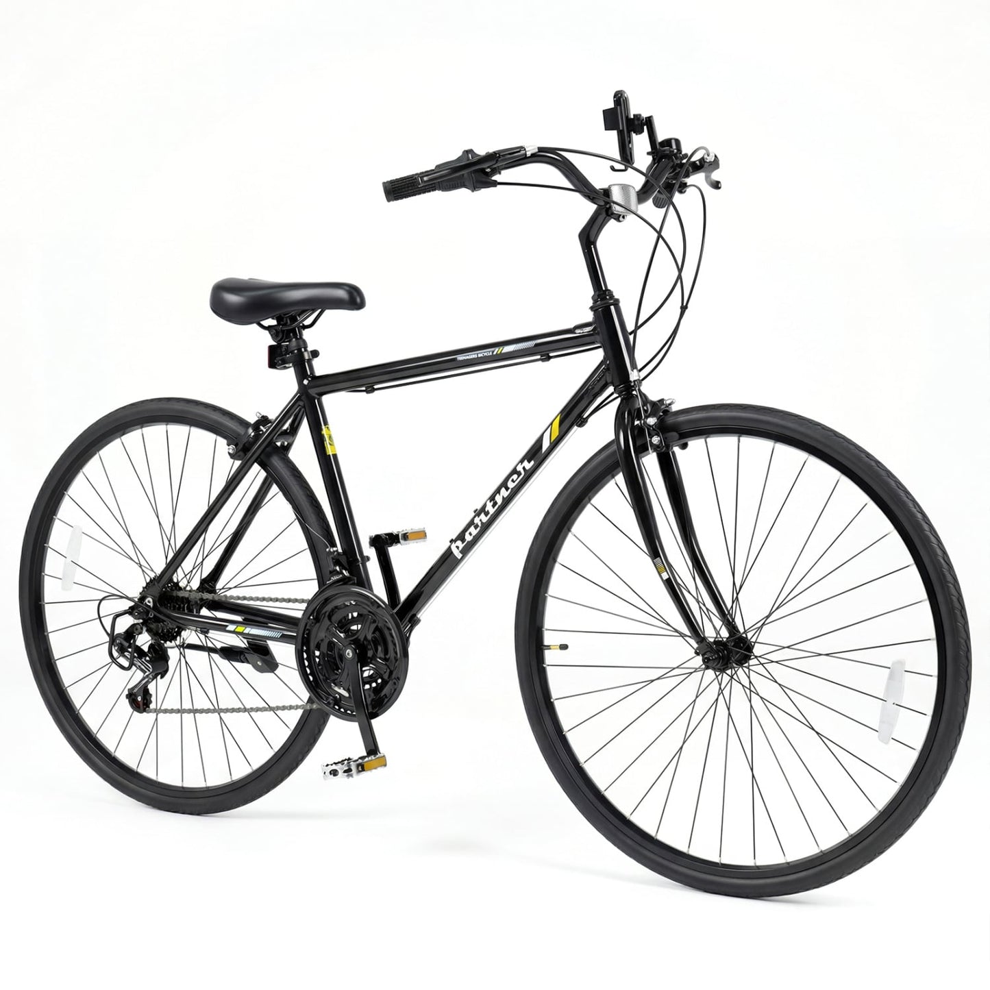 700C Hybrid Bike, 18-Speed Shimano Drivetrain, Phone Holder, Black Kids Bike Black at Gallery Canada