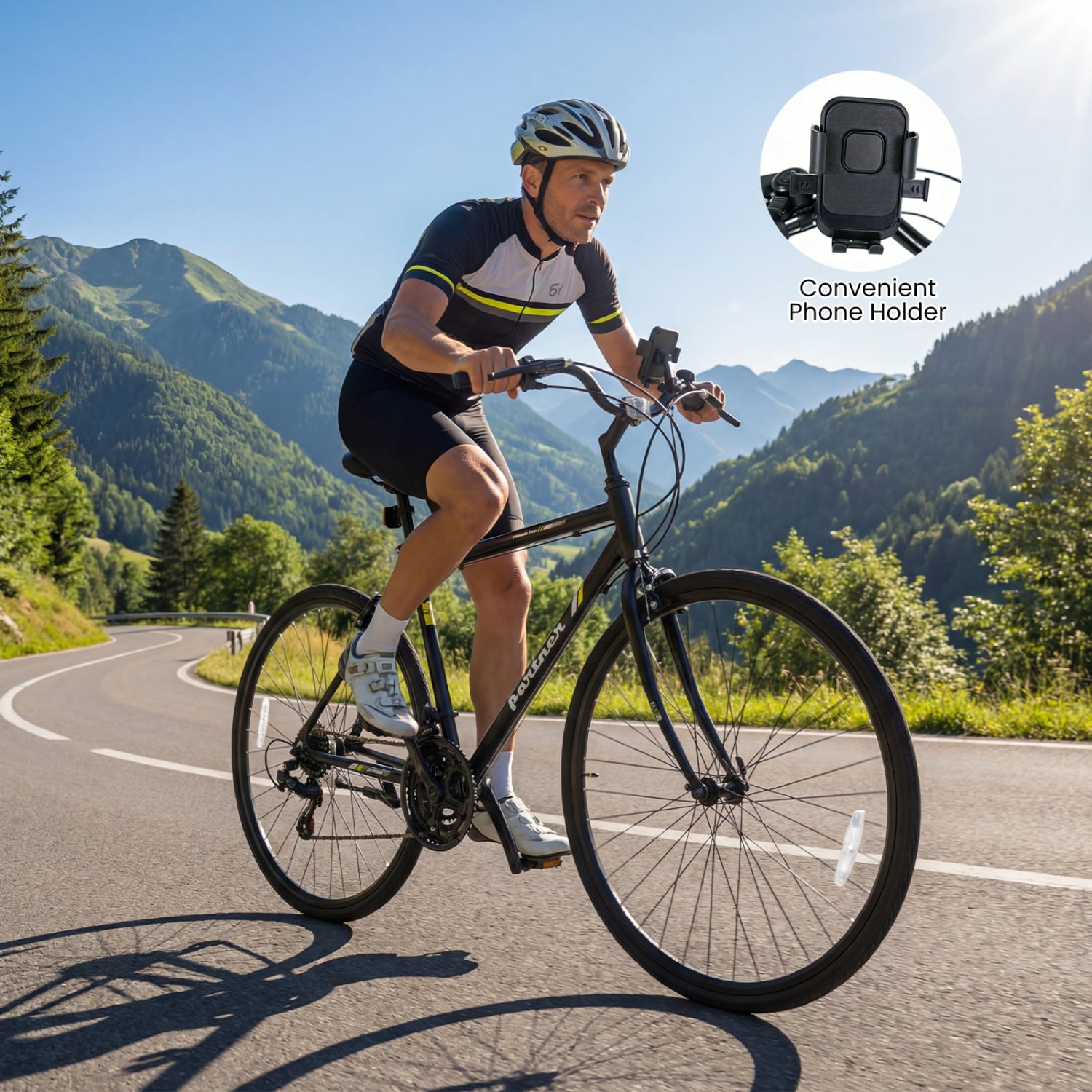 700C Hybrid Bike, 18-Speed Shimano Drivetrain, Phone Holder, Black Kids Bike at Gallery Canada
