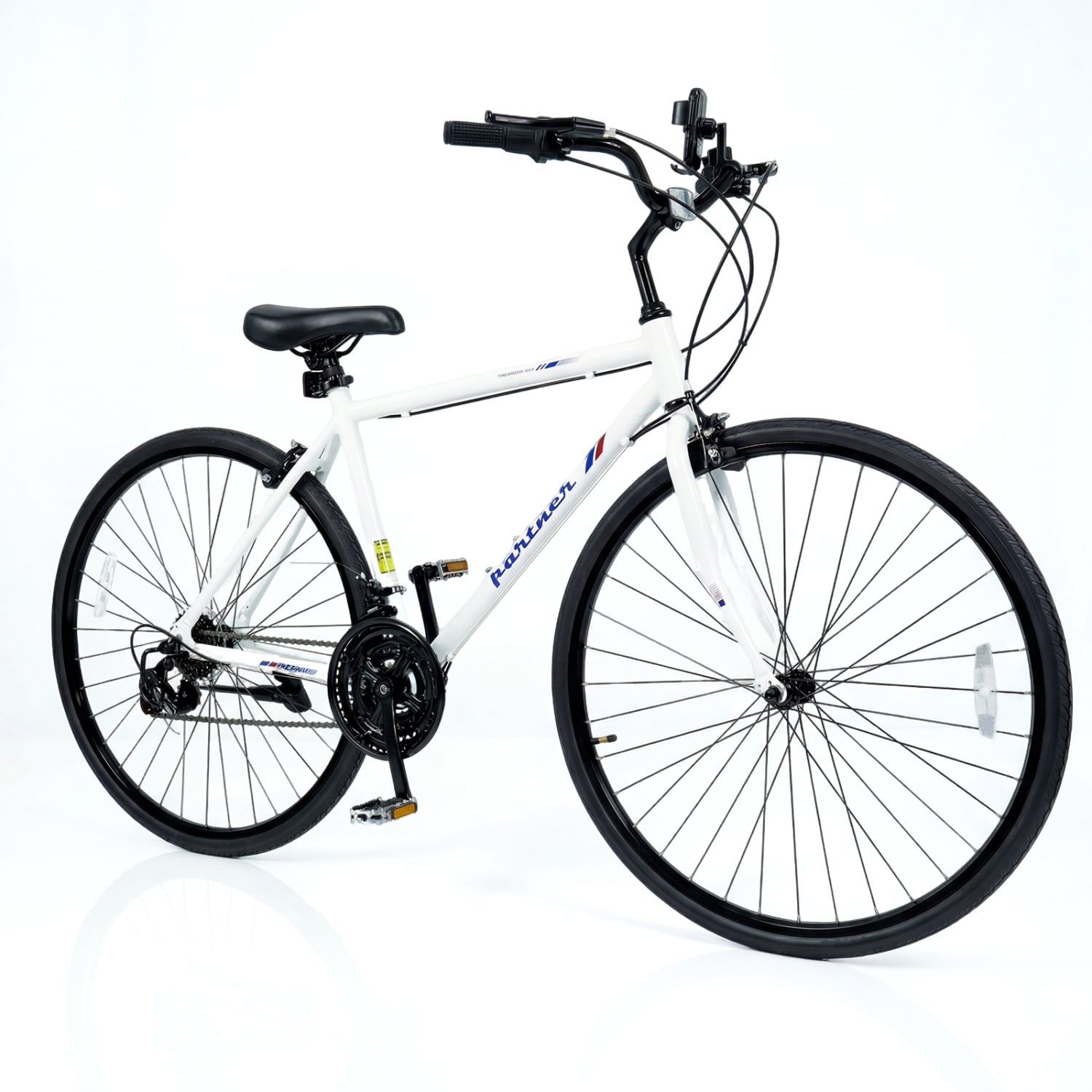 700C Adult Hybrid Bike, 18-Speed Shimano, White Kids Bike White at Gallery Canada