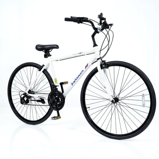 700C Adult Hybrid Bike, 18-Speed Shimano, White Kids Bike White at Gallery Canada