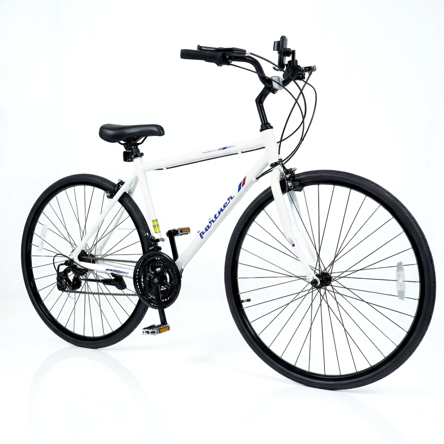 700C Adult Hybrid Bike, 18-Speed Shimano, White Kids Bike White at Gallery Canada