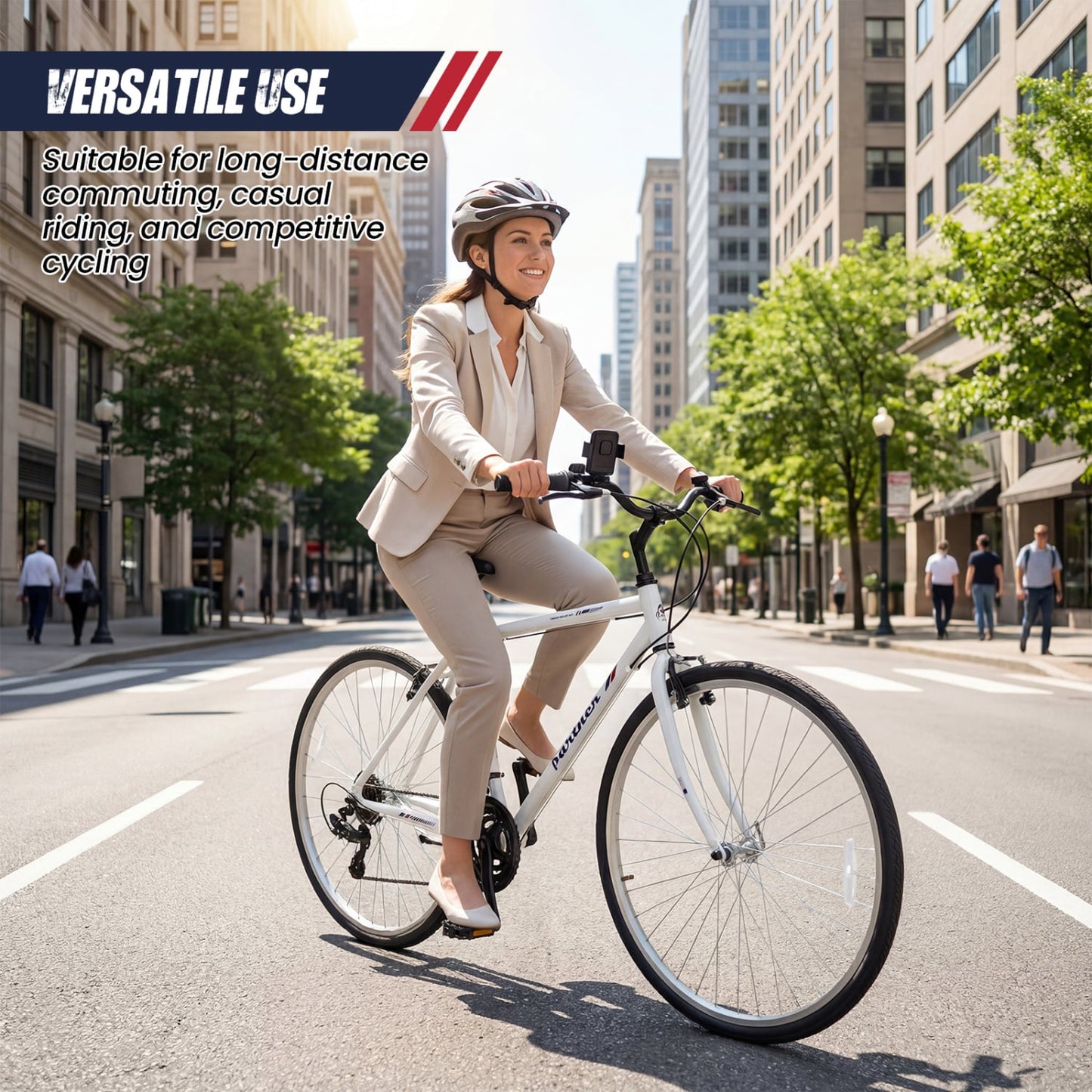 700C Adult Hybrid Bike, 18-Speed Shimano, White Kids Bike at Gallery Canada