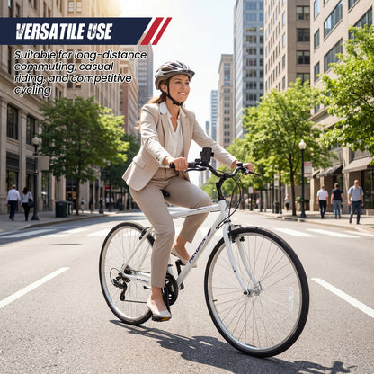 700C Adult Hybrid Bike, 18-Speed Shimano, White Kids Bike at Gallery Canada